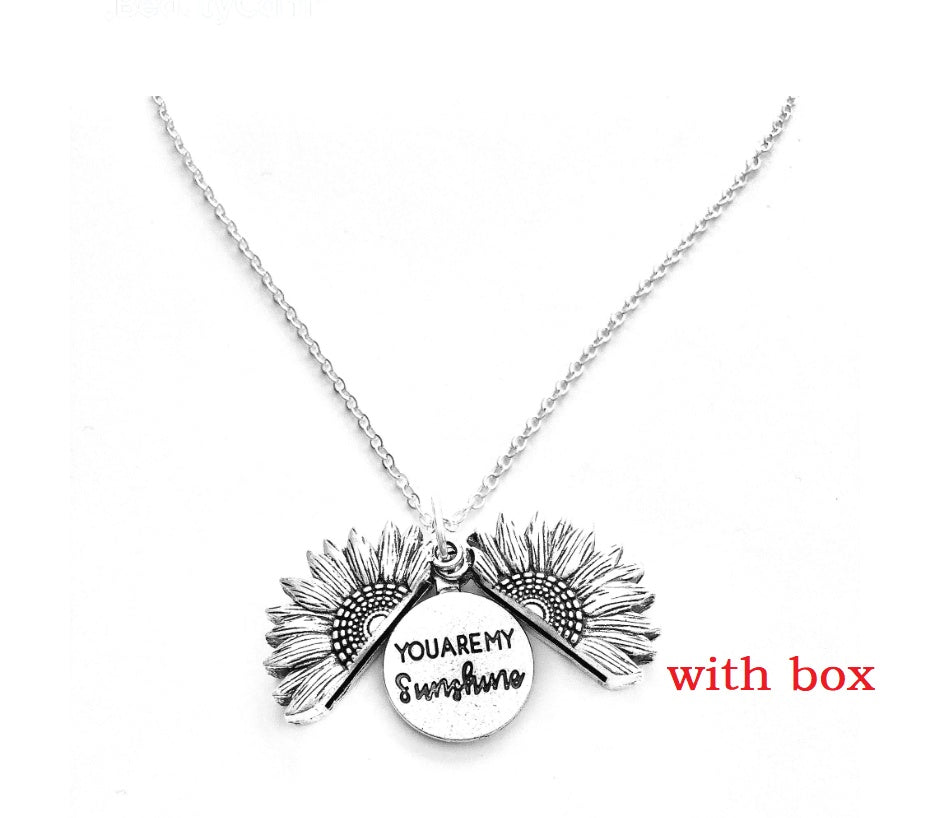 BoldlyBeautiful - Sunflower Double Lettering Pendant Necklace