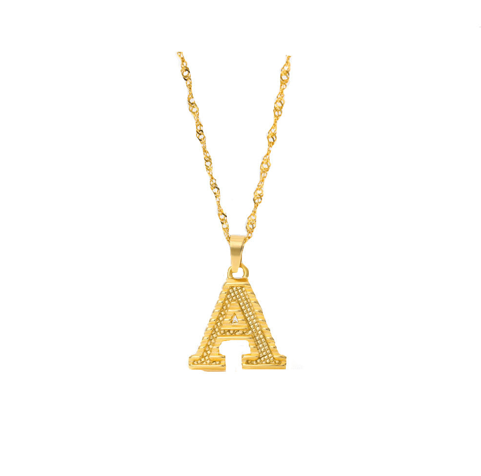 BoldlyBeautiful - 26 Letters Gold-Plated Pendant Necklace