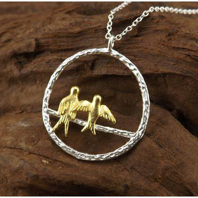 BoldlyBeautiful - 925 Sterling Silver Bird Pendant Necklace