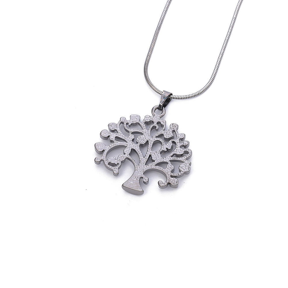 BoldlyBeautiful - Multi-Layer Tree of Life Pendant Necklace with CZ Zircon