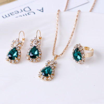 BoldlyBeautiful - Water Drop Rhinestone Jewelry Set