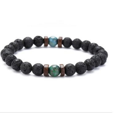 BoldlyBeautiful - Personality Men's Black Volcanic Stone Bracelet Fashion Jewelry