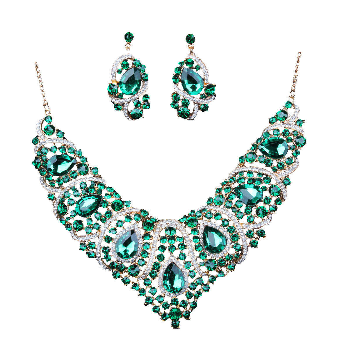 BoldlyBeautiful - Colorful Bridal Necklace and Earring Set