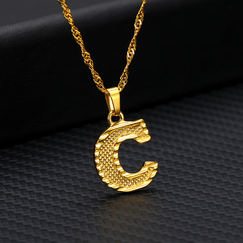 BoldlyBeautiful - 26 Letters Gold-Plated Pendant Necklace