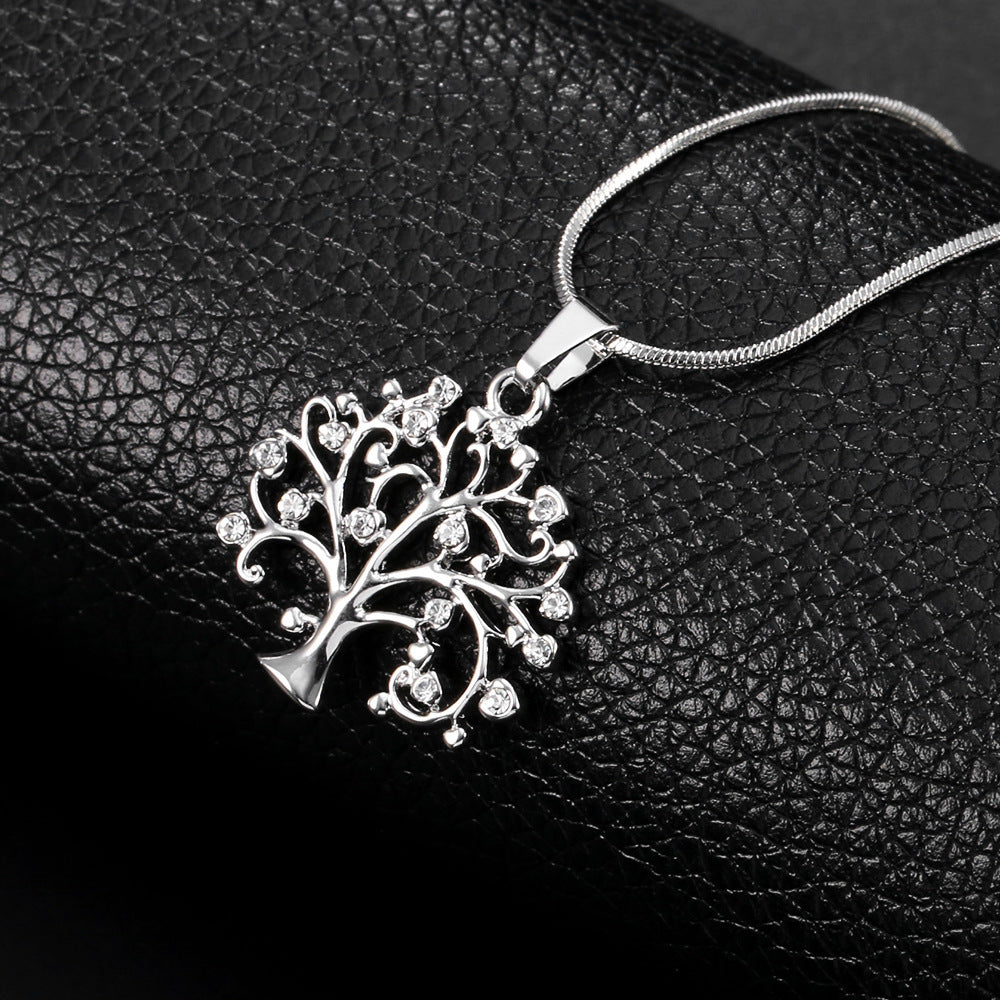 BoldlyBeautiful - Multi-Layer Tree of Life Pendant Necklace with CZ Zircon