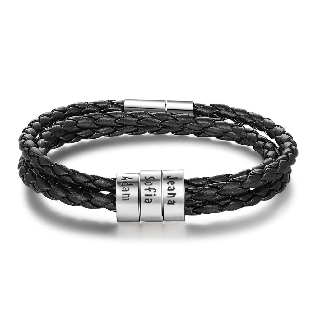 BoldlyBeautiful - Braided Genuine Leather Bracelet Jewelry