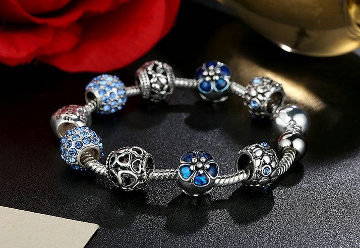 BoldlyBeautiful - Elegant Silver Charm Bracelet Fashion Jewelry