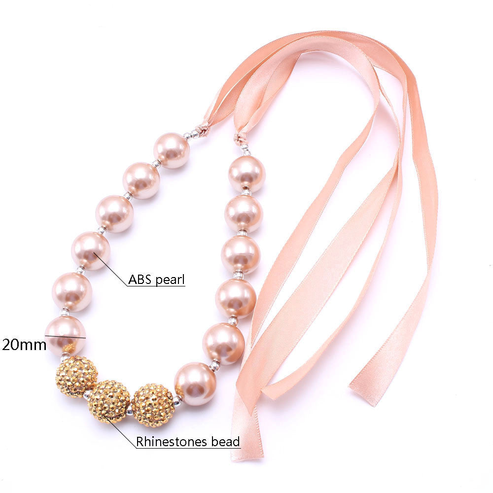 BoldlyBeautiful - Bandage Golden Pearl Children's Necklace Europe And America