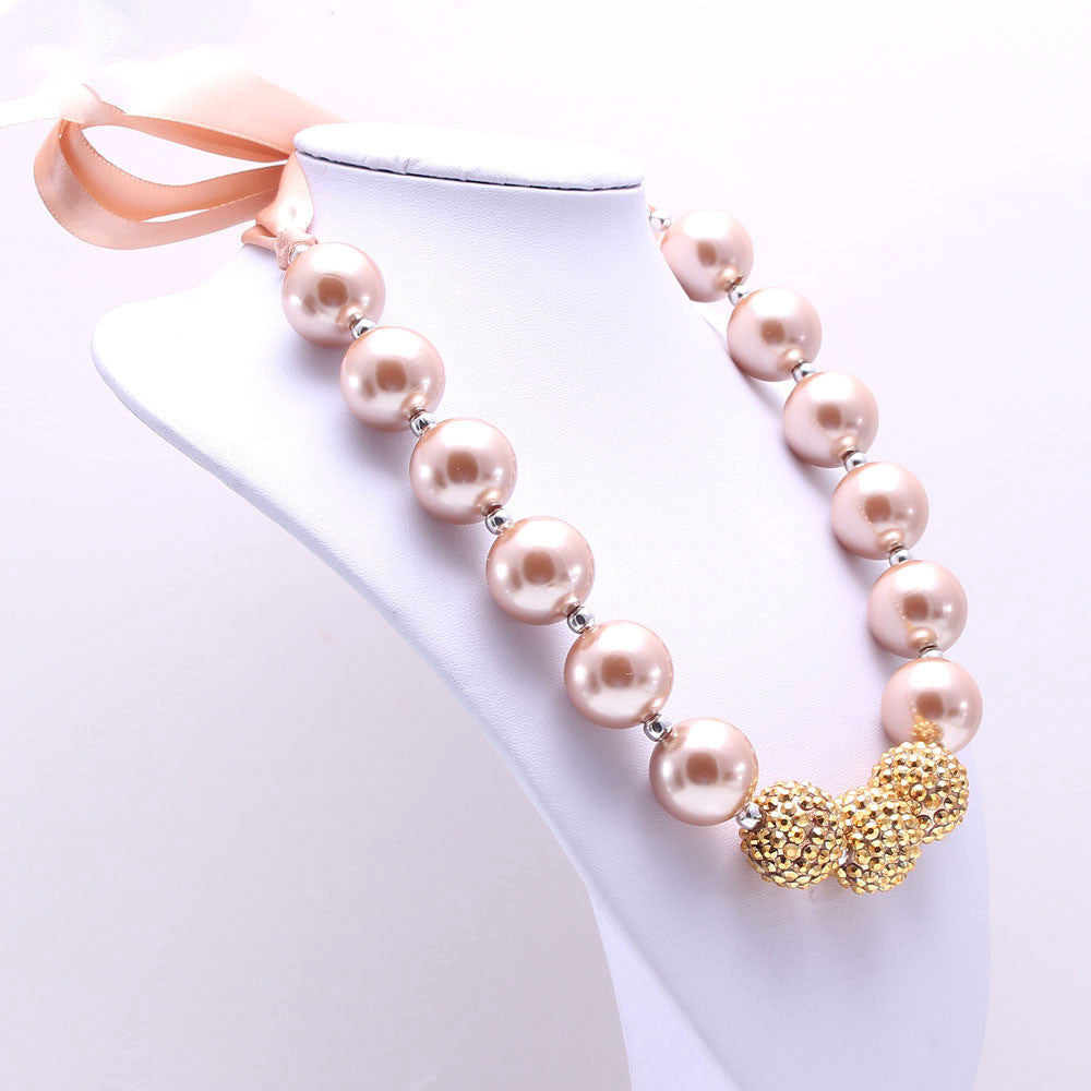 BoldlyBeautiful - Bandage Golden Pearl Children's Necklace Europe And America