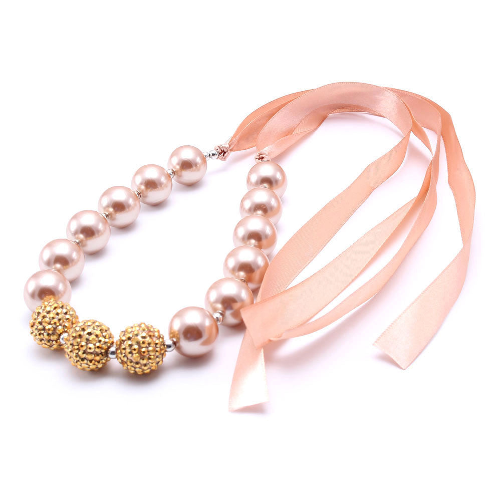 BoldlyBeautiful - Bandage Golden Pearl Children's Necklace Europe And America