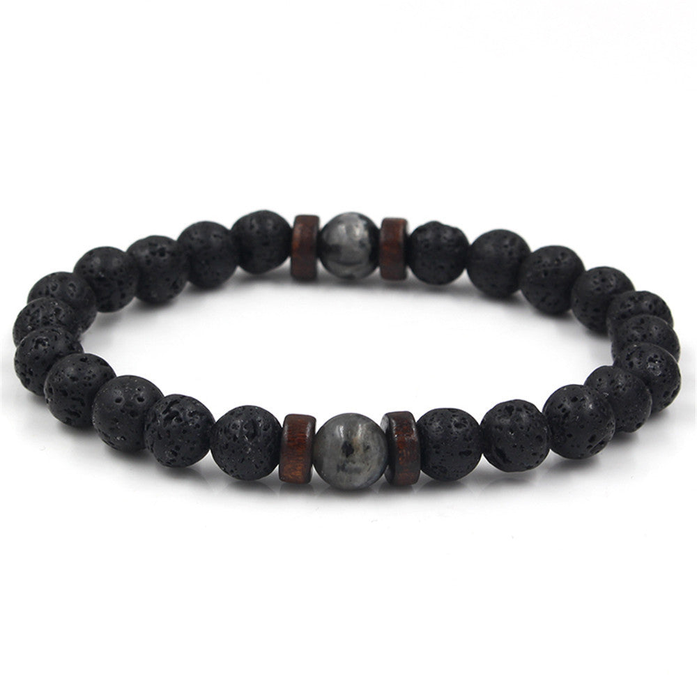 BoldlyBeautiful - Personality Men's Black Volcanic Stone Bracelet Fashion Jewelry