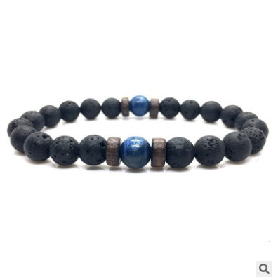 BoldlyBeautiful - Personality Men's Black Volcanic Stone Bracelet Fashion Jewelry