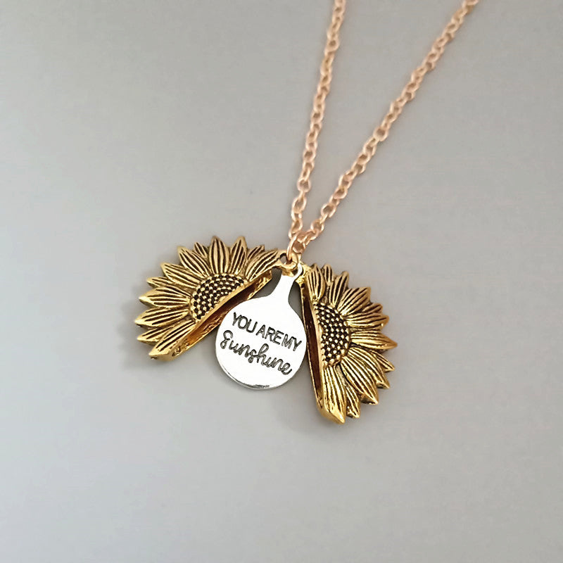 BoldlyBeautiful - Sunflower Double Lettering Necklace