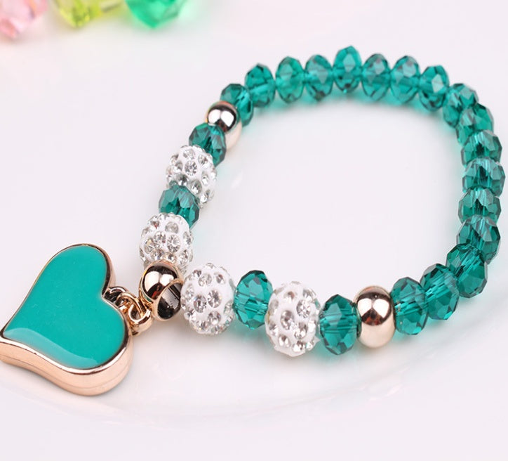 BoldlyBeautiful - Elastic Crystal Bracelet & Bangle Heart Jewelry