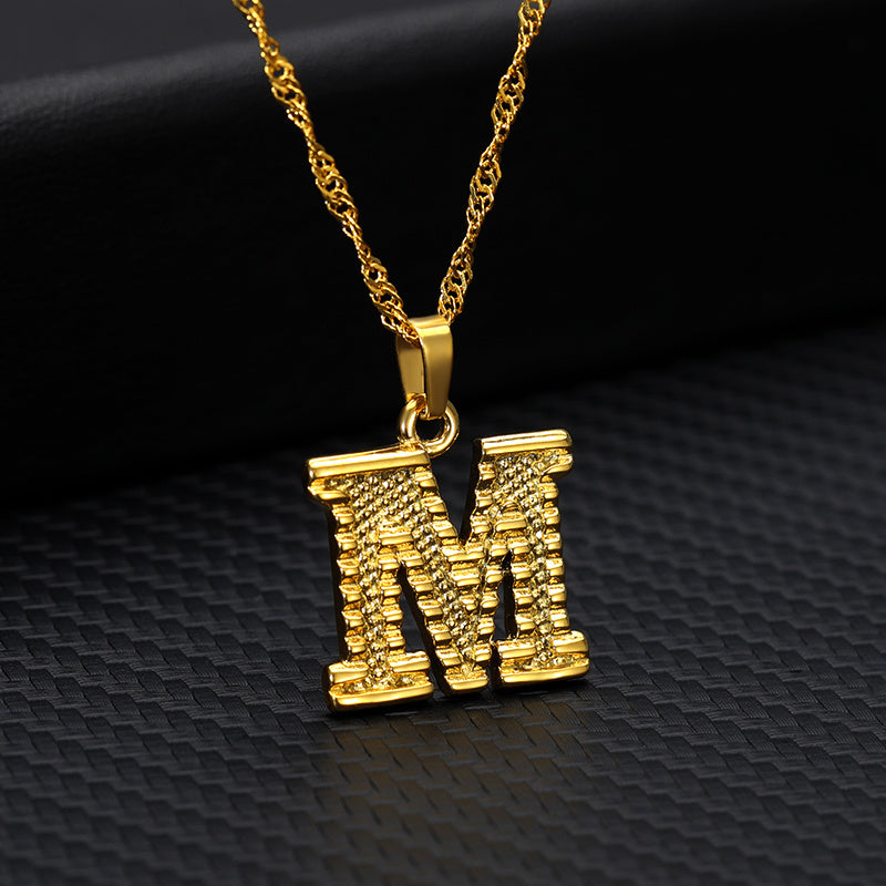 BoldlyBeautiful - 26 Letters Gold-Plated Pendant Necklace