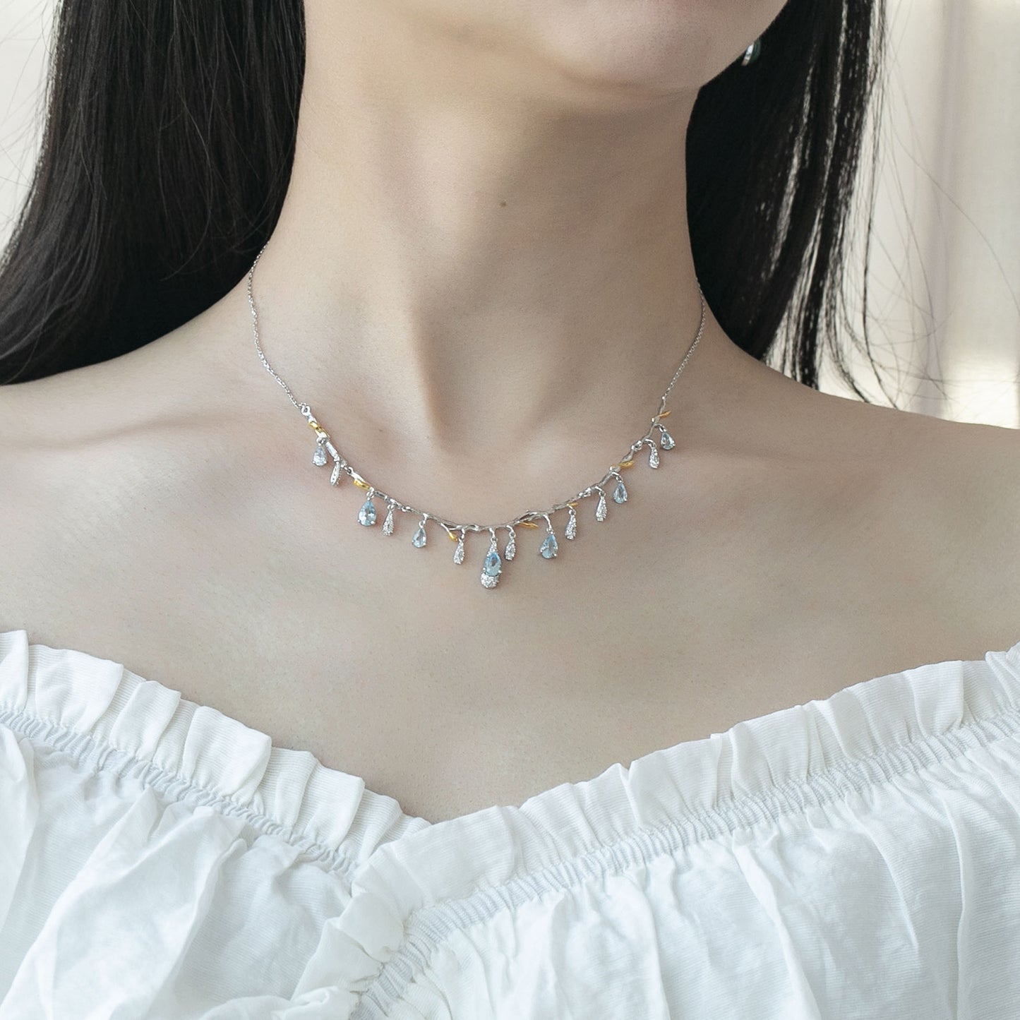 BoldlyBeautiful - S925 Silver Natural Topaz Necklace