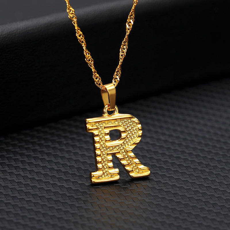 BoldlyBeautiful - 26 Letters Gold-Plated Pendant Necklace