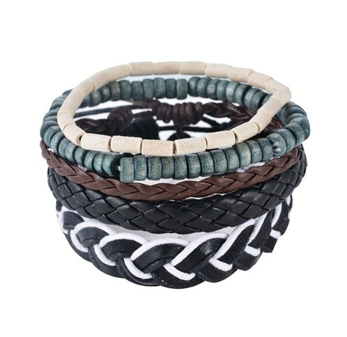 BoldlyBeautiful - Leather Multilayer Bead Bracelet Punk Wrap Vintage Jewelry