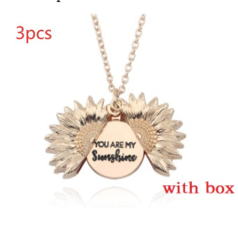 BoldlyBeautiful - Sunflower Double Lettering Pendant Necklace