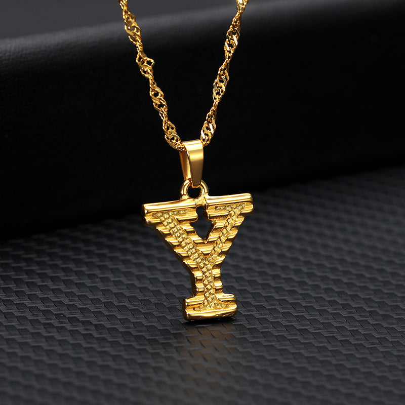 BoldlyBeautiful - 26 Letters Gold-Plated Pendant Necklace