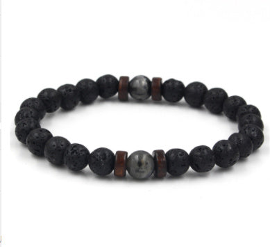 BoldlyBeautiful - Personality Men's Black Volcanic Stone Bracelet Fashion Jewelry