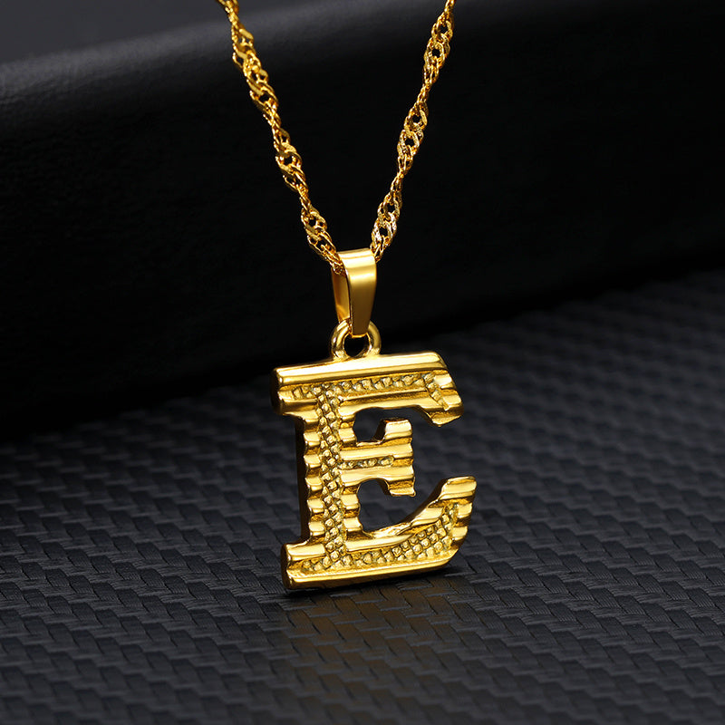 BoldlyBeautiful - 26 Letters Gold-Plated Pendant Necklace