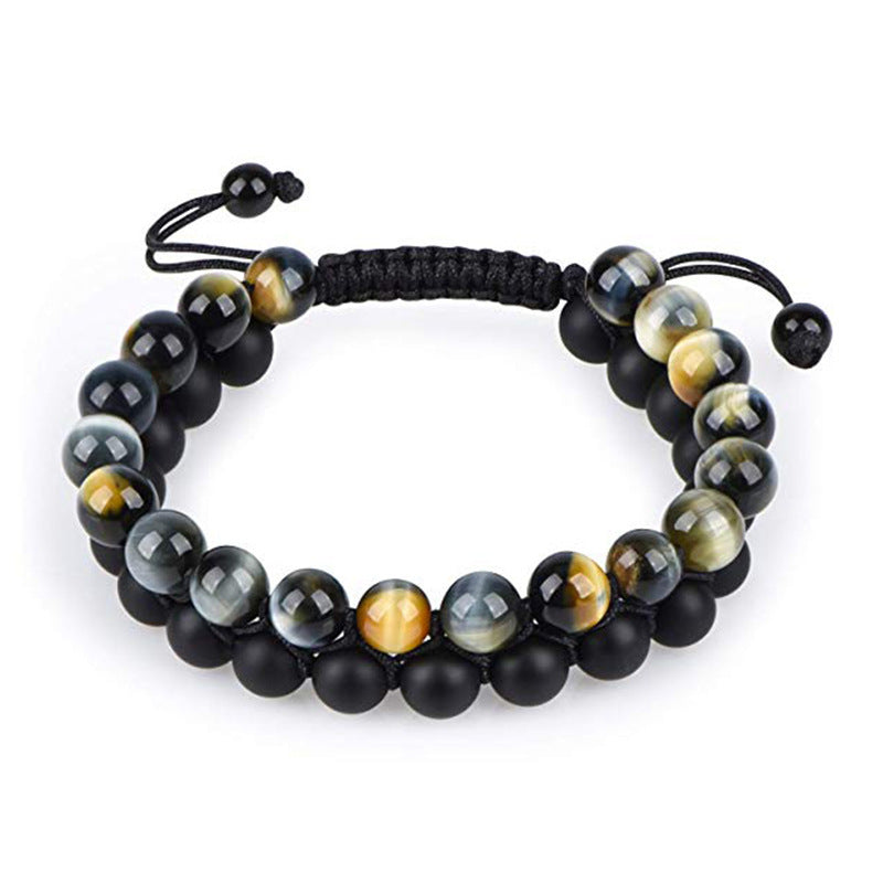 BoldlyBeautiful - Tiger Eye Couple Bracelets Matte Black Agate Beads Jewelry