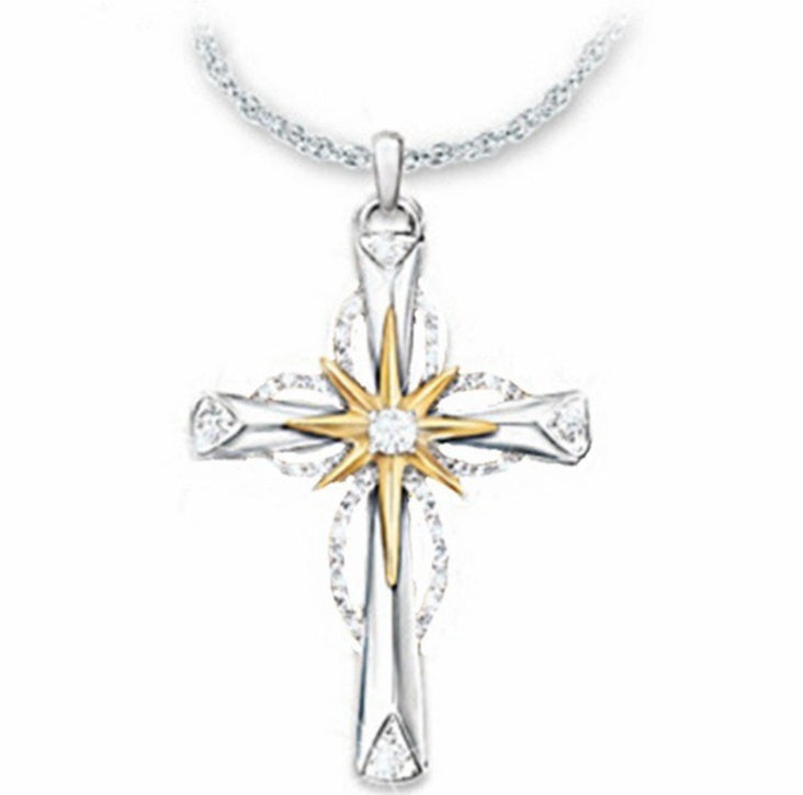 BoldlyBeautiful - Octagonal Star Cross Alloy Pendant Necklace