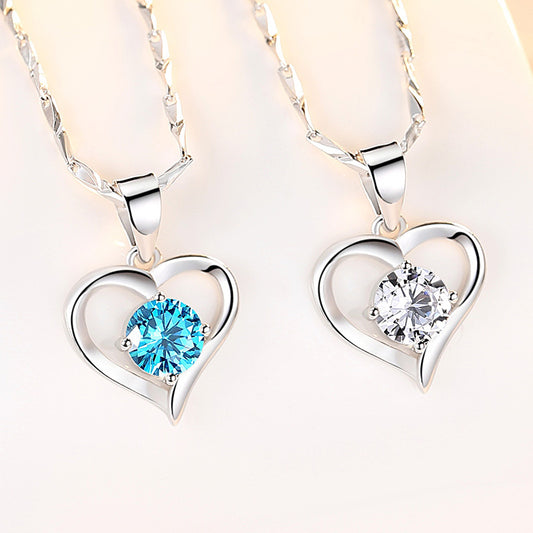 BoldlyBeautiful - S999 Sterling Silver Heart-Shaped Pendant Necklace