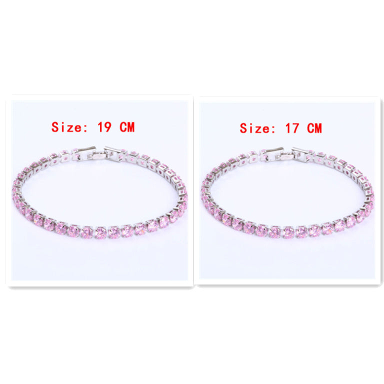 BoldlyBeautiful - Cubic Zirconia Tennis Bracelet Iced Out Chain Crystal Jewelry