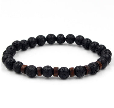 BoldlyBeautiful - Personality Men's Black Volcanic Stone Bracelet Fashion Jewelry