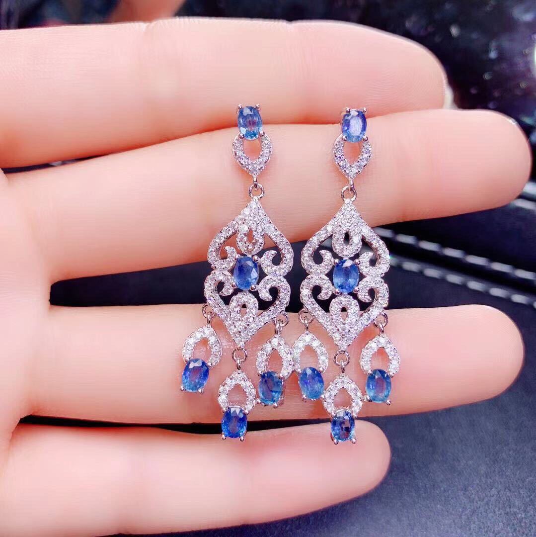 BoldlyBeautiful - Natural Sri Lanka Sapphire Earrings in S925 Silver