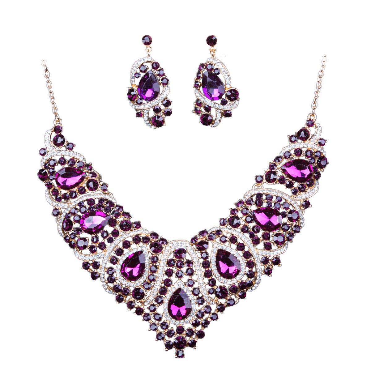 BoldlyBeautiful - Colorful Bridal Necklace and Earring Set