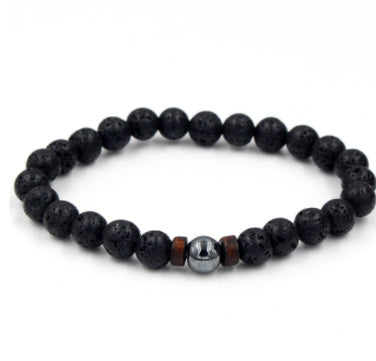 BoldlyBeautiful - Personality Men's Black Volcanic Stone Bracelet Fashion Jewelry