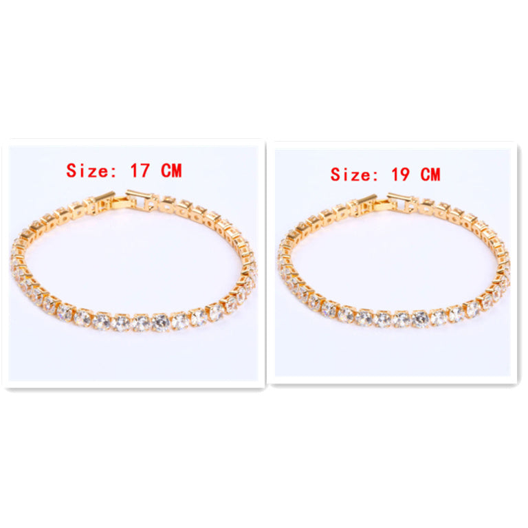 BoldlyBeautiful - Cubic Zirconia Tennis Bracelet Iced Out Chain Crystal Jewelry