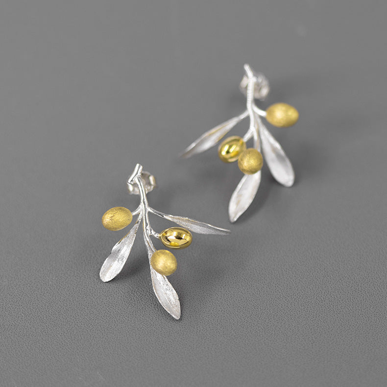 BoldlyBeautiful - Sterling Silver Elegant Olive Studs