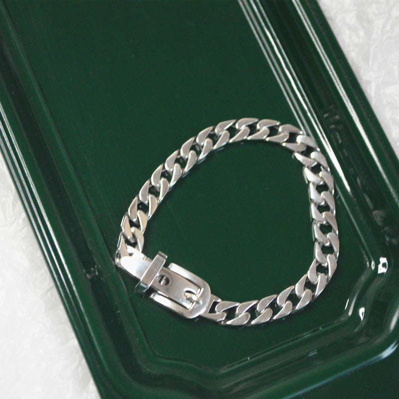 BoldlyBeautiful - Women's 925 Sterling Silver Chain Belt Bracelet