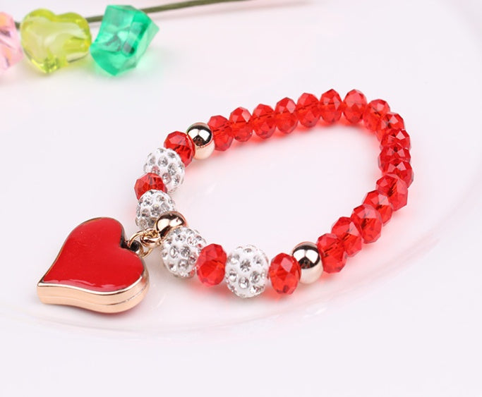 BoldlyBeautiful - Elastic Crystal Bracelet & Bangle Heart Jewelry