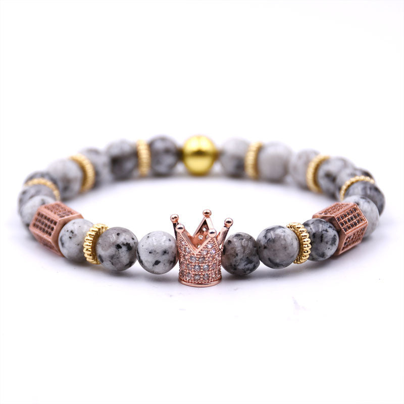 BoldlyBeautiful - Natural Stone Micro Crown Copper Bracelet