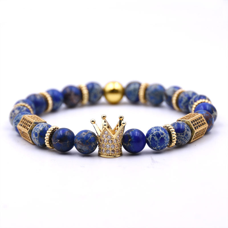 BoldlyBeautiful - Natural Stone Micro Crown Copper Bracelet