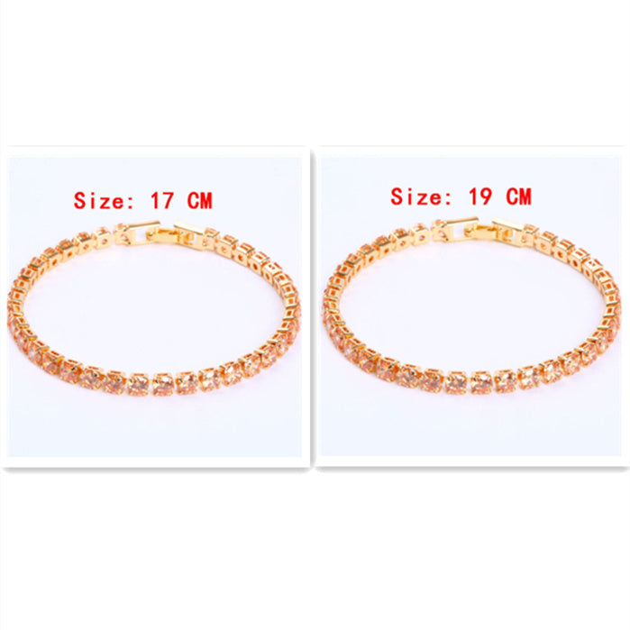 BoldlyBeautiful - Cubic Zirconia Tennis Bracelet Iced Out Chain Crystal Jewelry