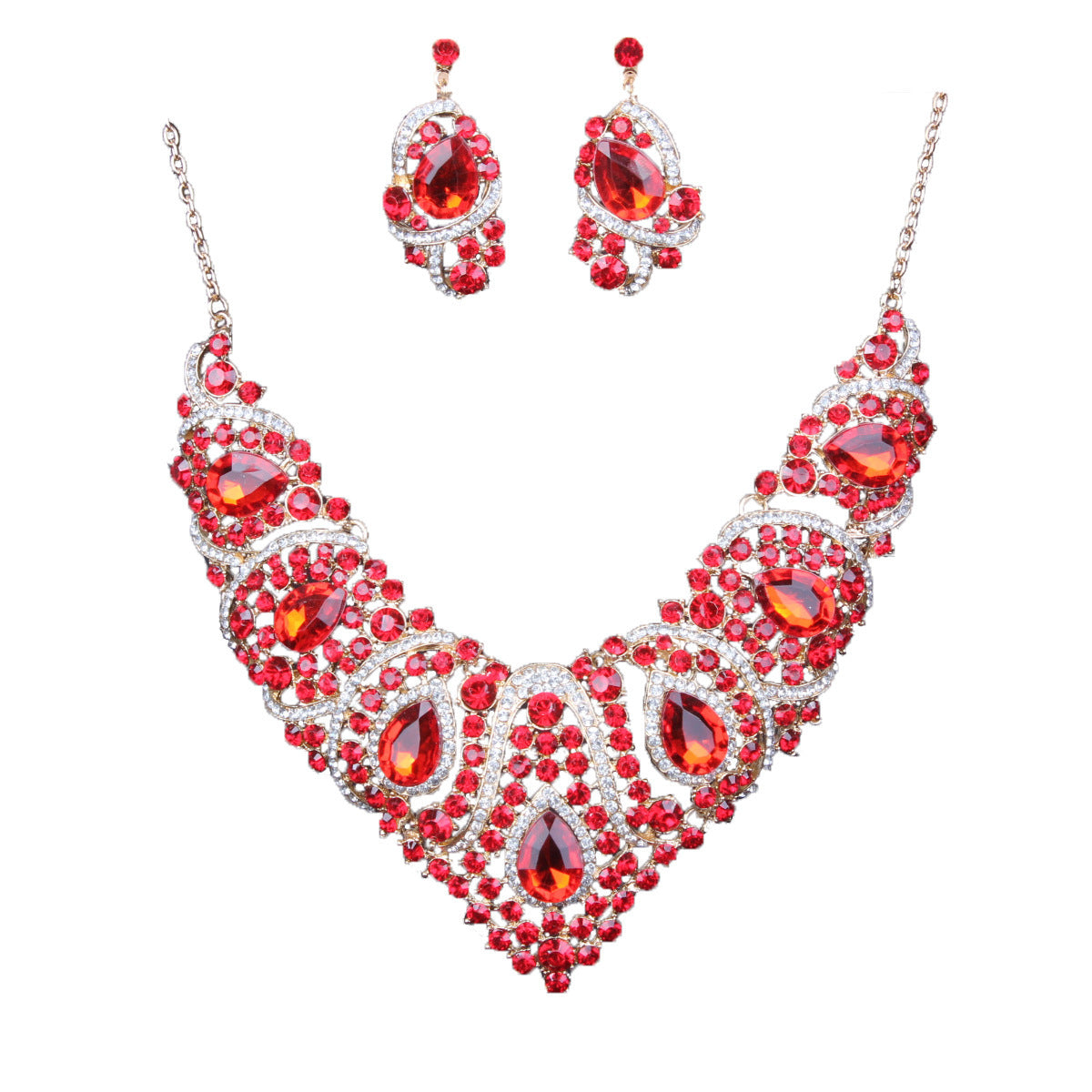 BoldlyBeautiful - Colorful Bridal Necklace and Earring Set