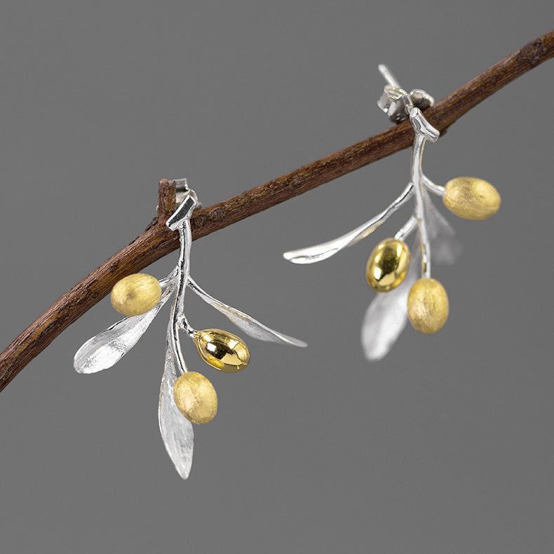 BoldlyBeautiful - Sterling Silver Elegant Olive Studs