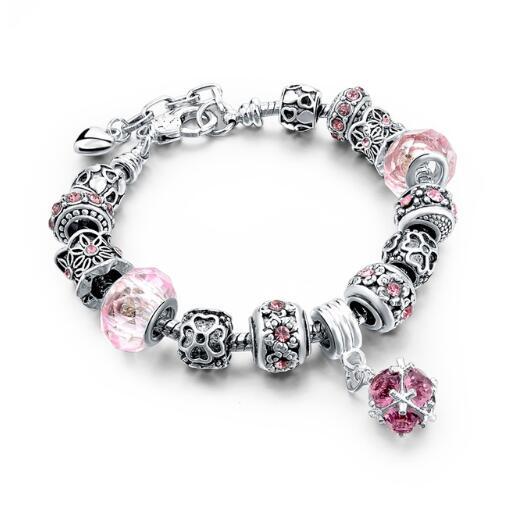 BoldlyBeautiful - Crystal Beads Bracelets & Bangles Snake Chain Charm Jewelry