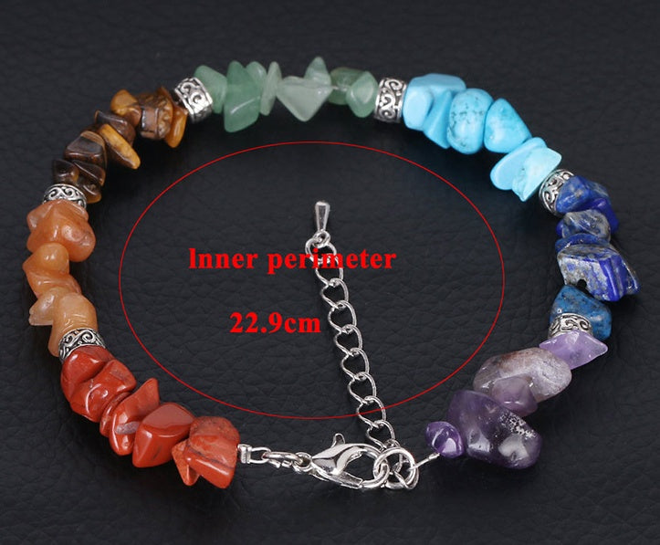 BoldlyBeautiful - Gravel Bracelet 7 Chakra Extension Chain Fashion Jewelry