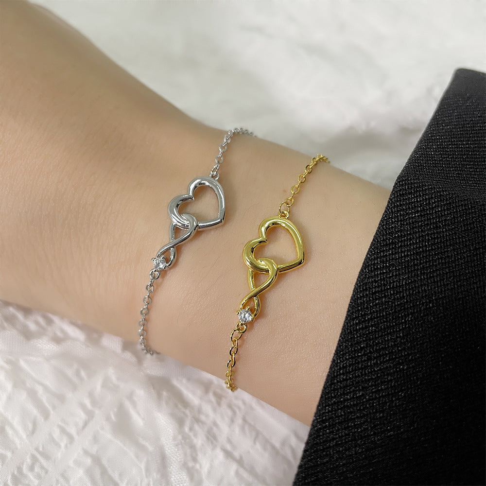 BoldlyBeautiful - Heart-shape Bracelet Fashion Versatile Love Gift for Girlfriend Valentine's Day