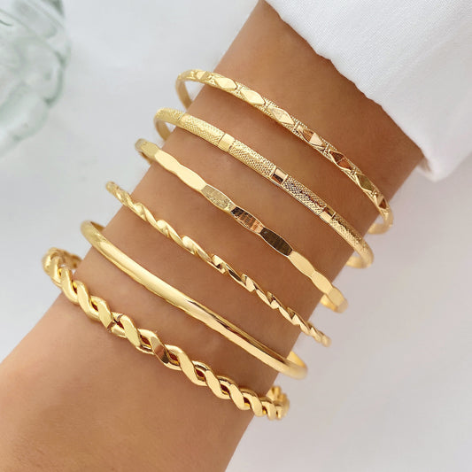 BoldlyBeautiful - Bohemian Metal Geometric Bracelet Set Women