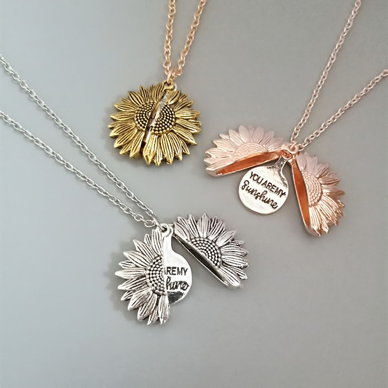 BoldlyBeautiful - Sunflower Double Lettering Necklace