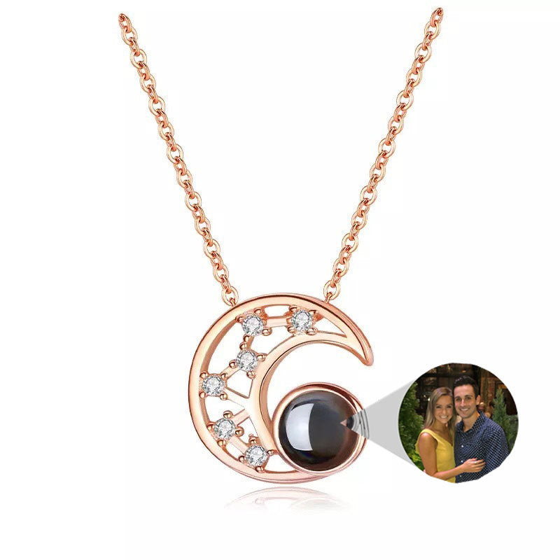 BoldlyBeautiful - Star Moon Projection Customized Photo Necklace