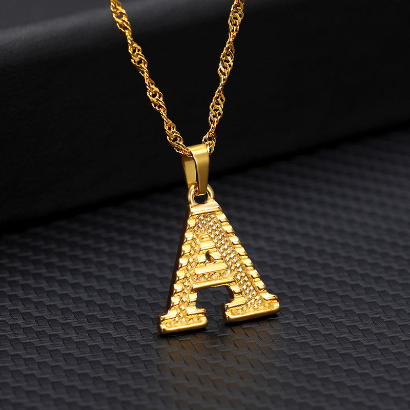 BoldlyBeautiful - 26 Letters Gold-Plated Pendant Necklace